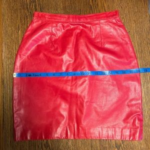 Vintage Red Leather Mini Skirt 1980’s